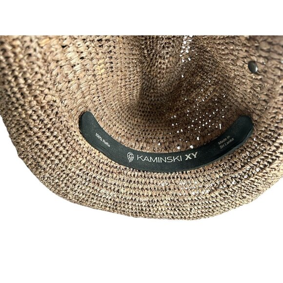 Helen Kaminski XY Nougat Woven Raised Band 100% Raffia Sun Hat Women\'s Packable main image 5